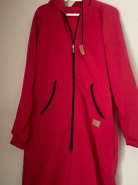 Red Zip-Up Hoodie Onesie